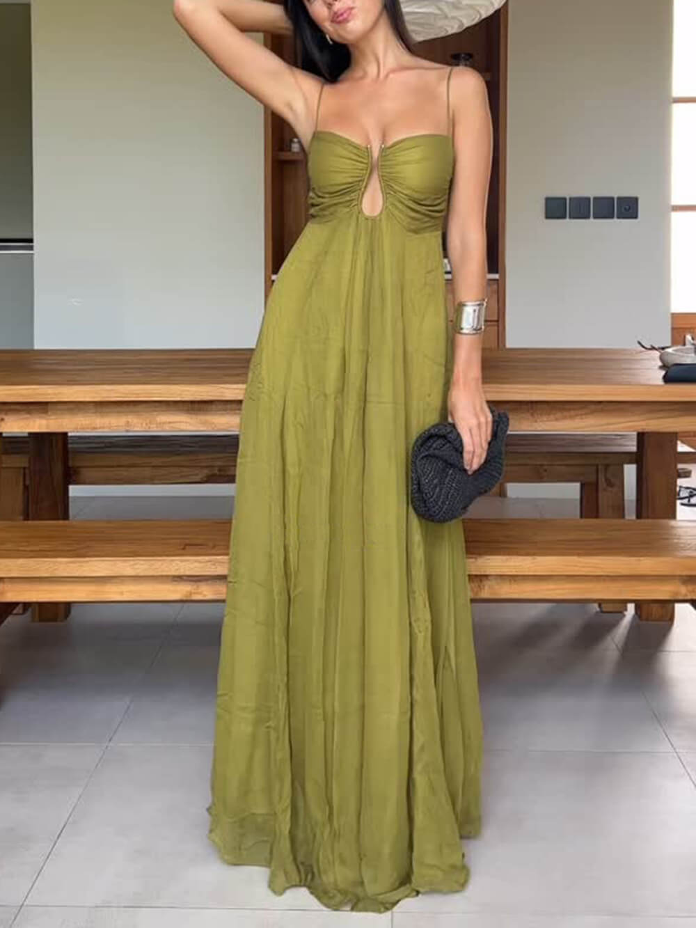 ARABELLA | RUCHED FRONT MAXI DRESS