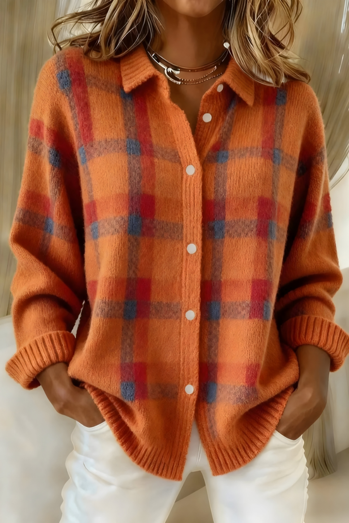 TESSA | ELEGANT CHECKERED CARDIGAN