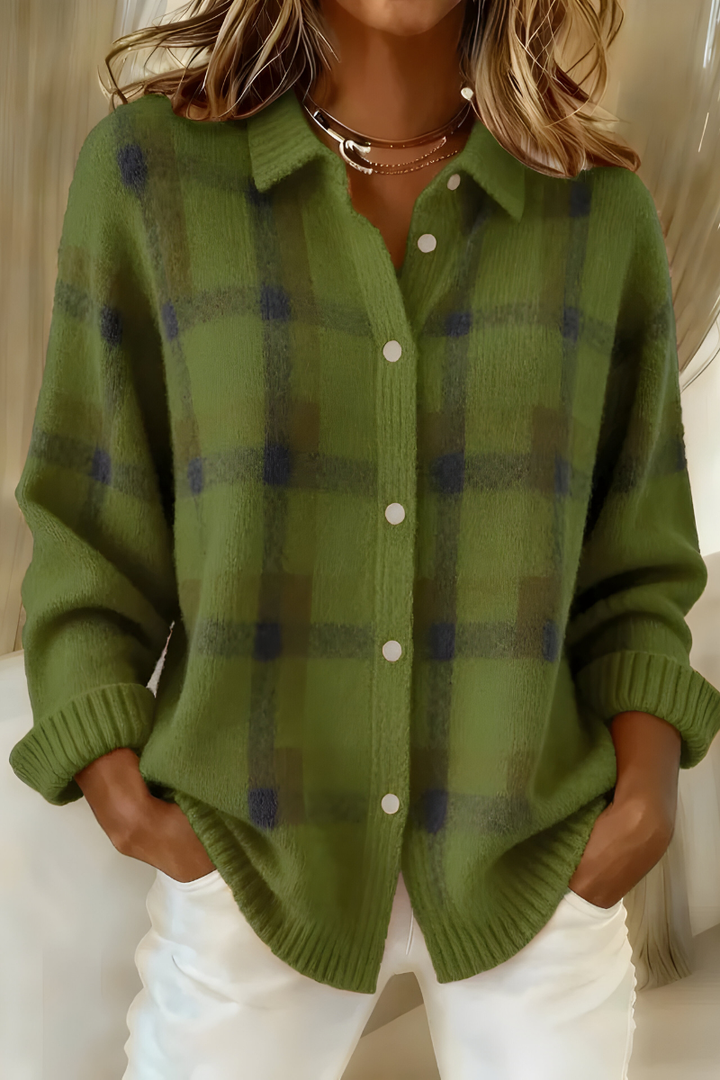 TESSA | ELEGANT CHECKERED CARDIGAN