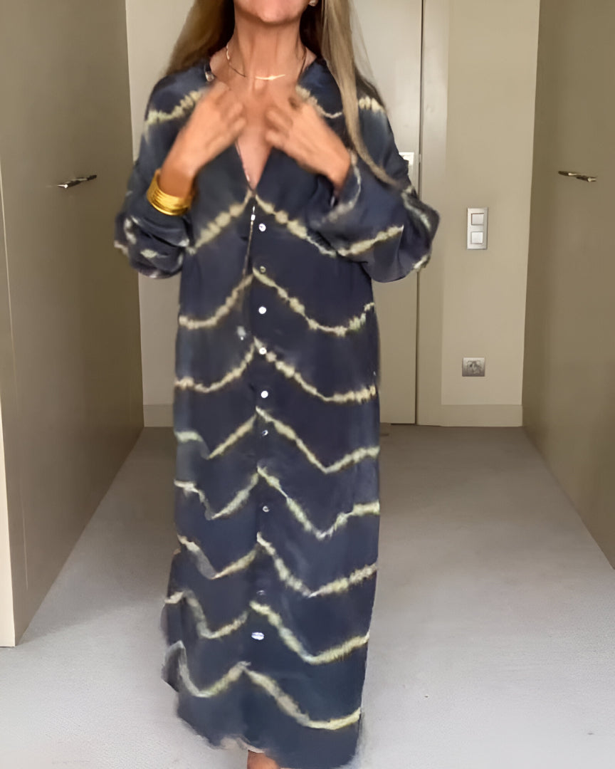 CÉLESTE | STRIPED BOHEMIAN MAXI DRESS