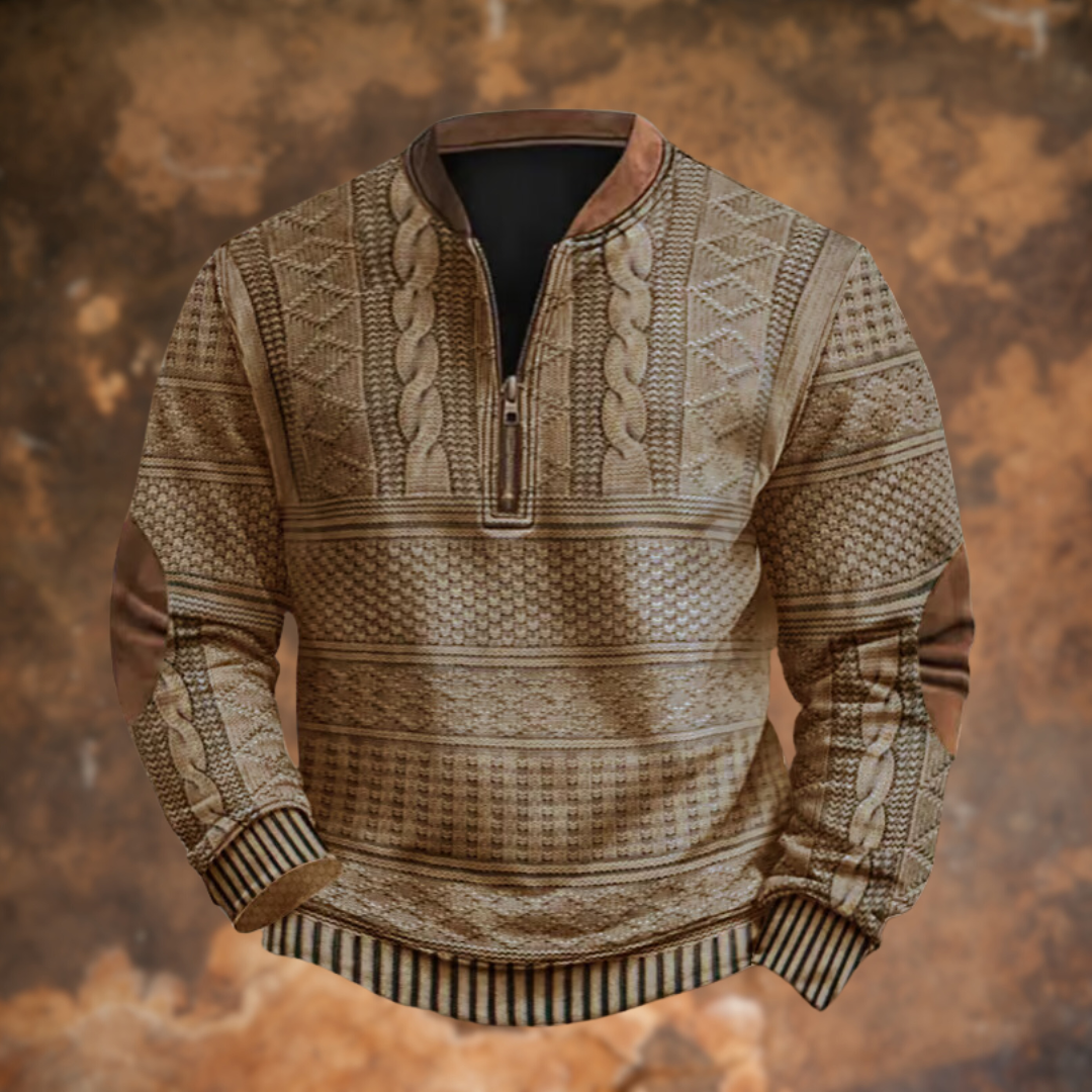 DION | HALF ZIP KNITTED SWEATER