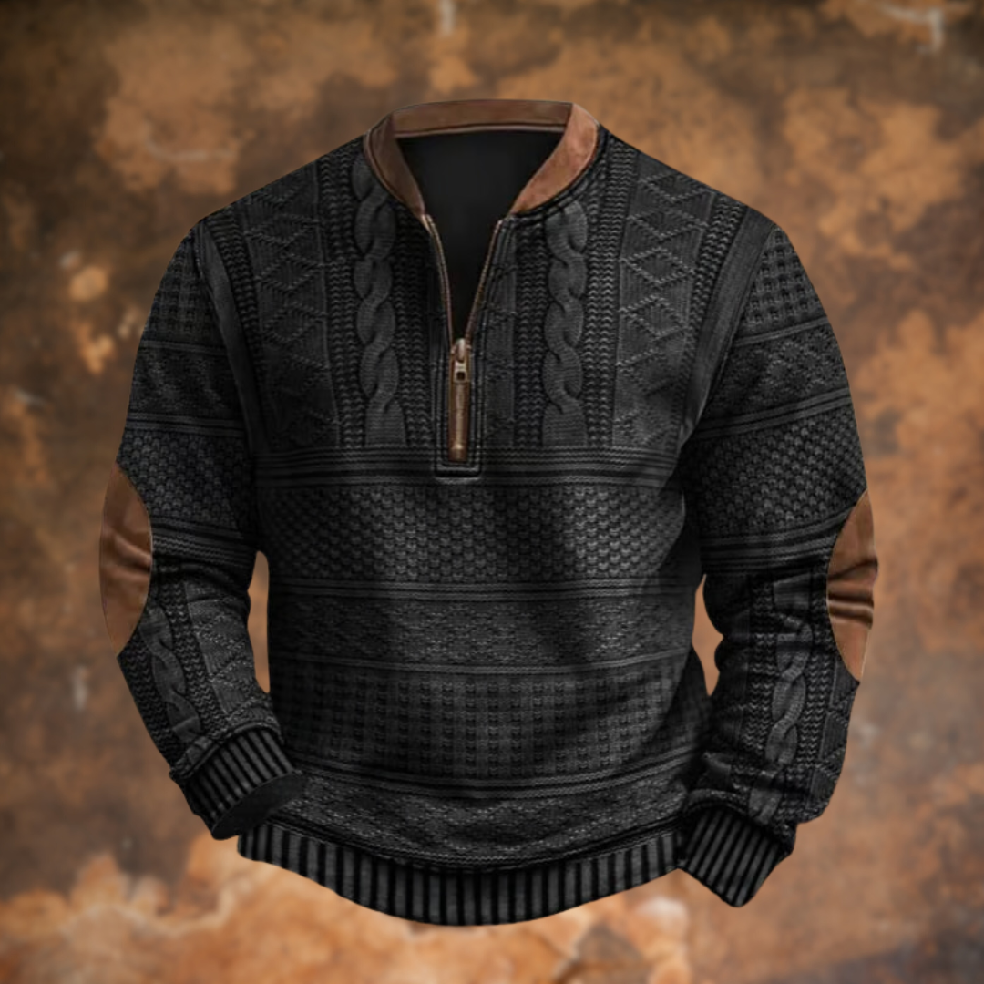 DION | HALF ZIP KNITTED SWEATER