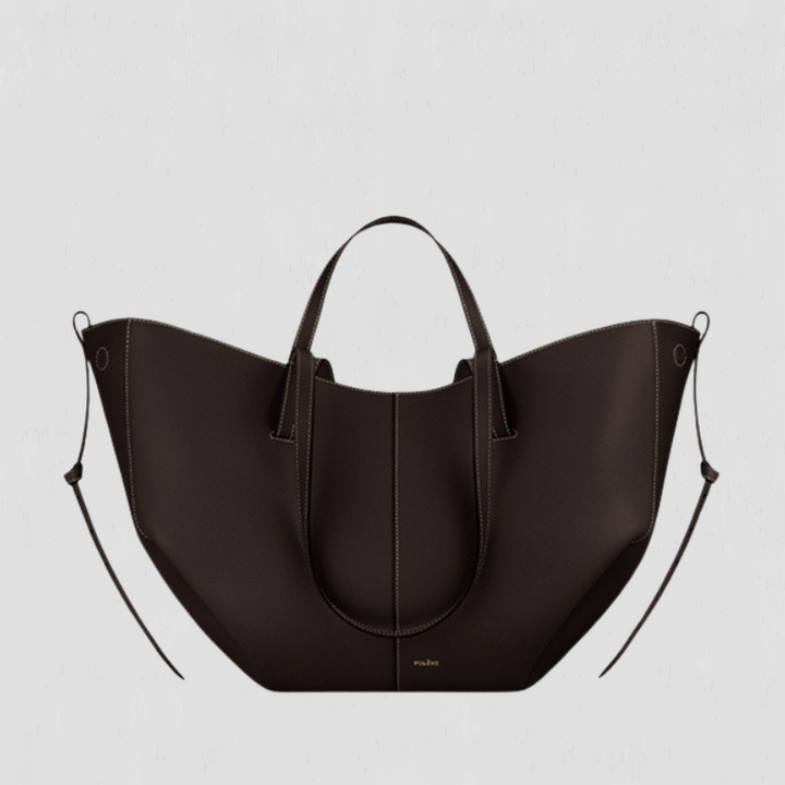 ELVINA | RUCHED SIDE STRUCTURED TOTE BAG