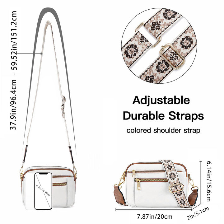 LEONTINE | ELEGANT SHOULDER BAG WITH FLORAL STRAP