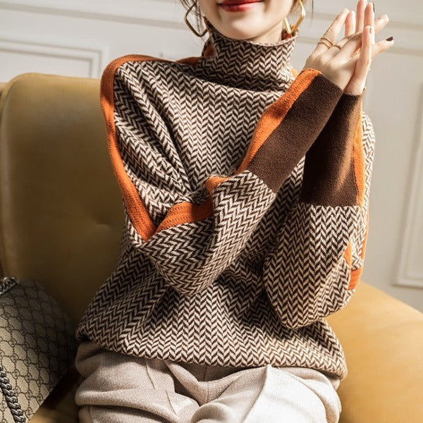 VERA | ELEGANT JUMPER WITH HIGH COLLAR