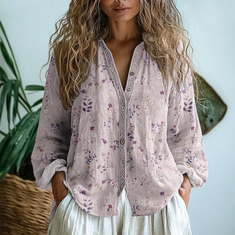 AMBRE | VINTAGE LEAF PRINT BLOUSE