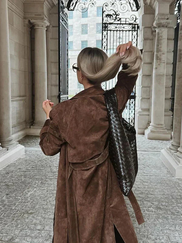STEPH | SUEDE STYLE TRENCH COAT