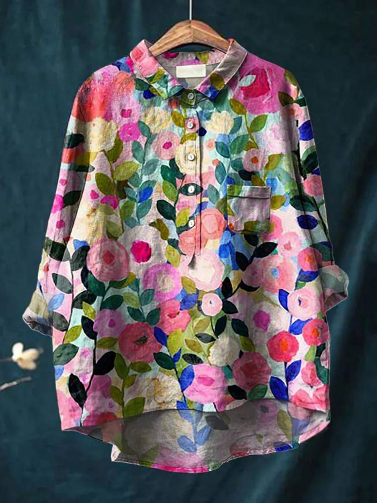 MARIBEL | FLORAL BUTTON BLOUSE