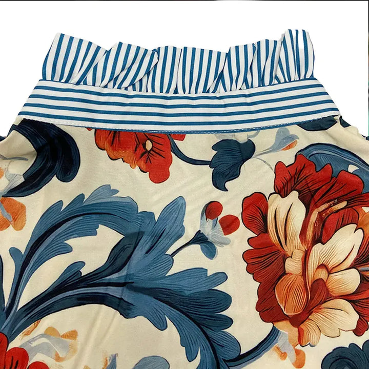 GIORDANA | VINTAGE FLORAL BLOUSE WITH STRIPED COLLAR