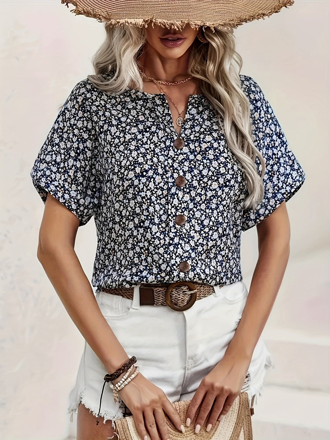 MAIKA | FLORAL BUTTON-UP BLOUSE