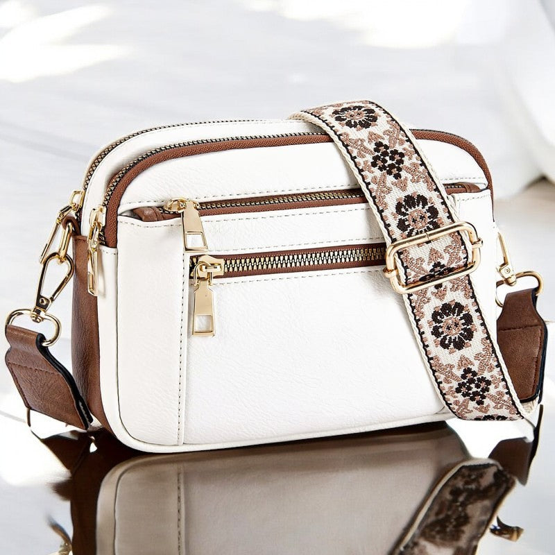 LEONTINE | ELEGANT SHOULDER BAG WITH FLORAL STRAP