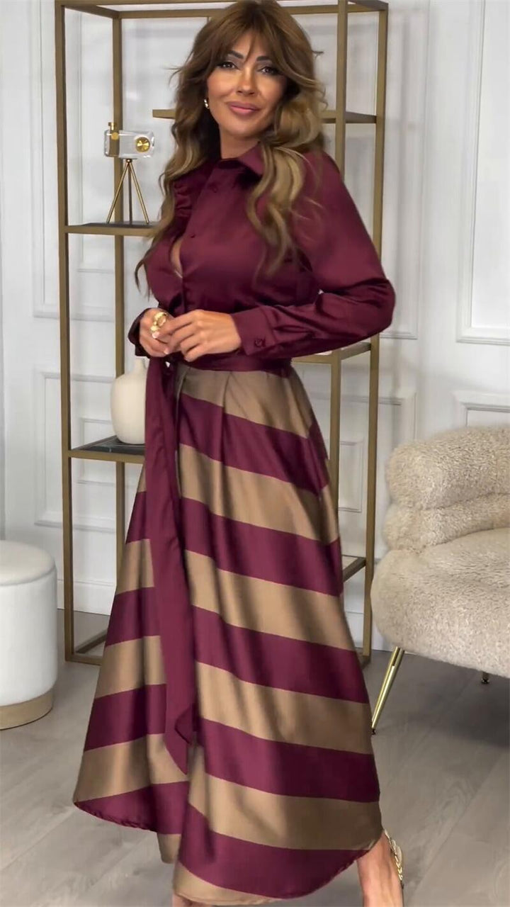 YVONNE | LONG STRIPED DRESS