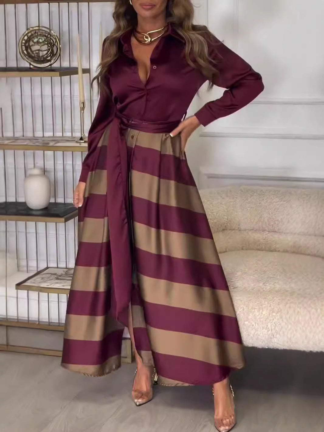 YVONNE | LONG STRIPED DRESS